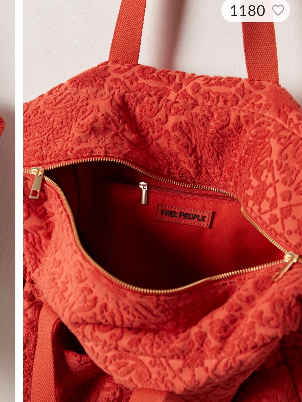 Free People Movement Tibby towel Weekender bag - Floral Red NWT - Picture 6 of 11